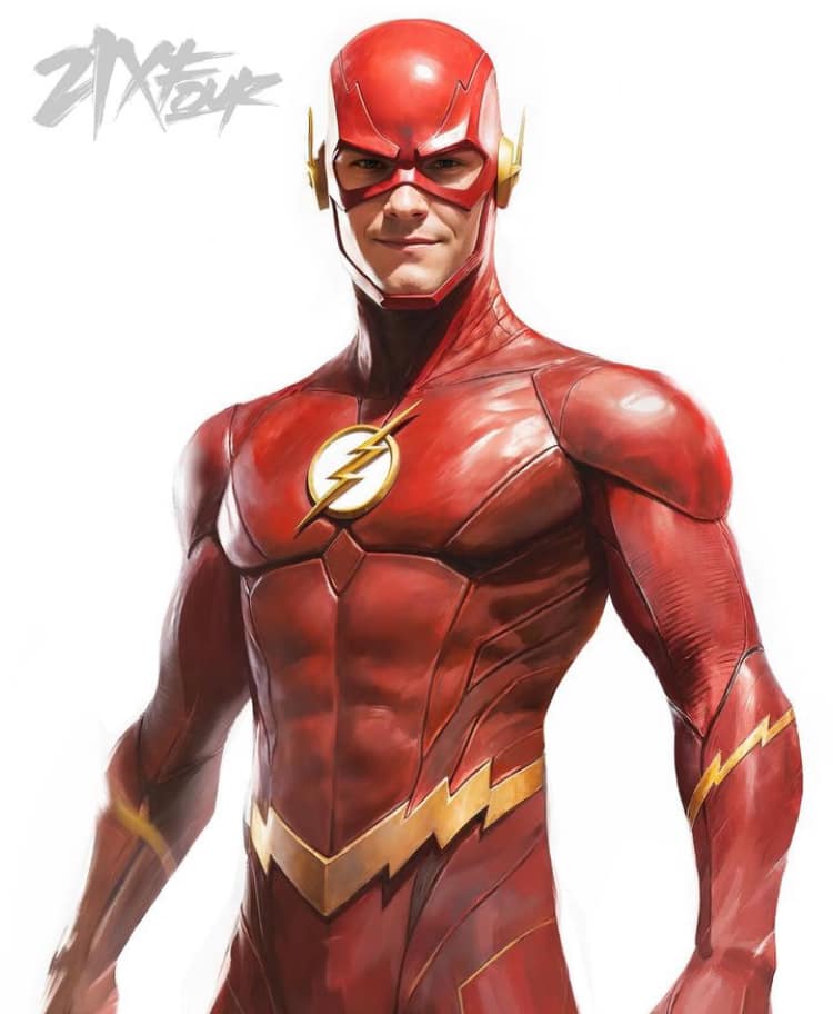 The Flash Portrait (2) Print Poster