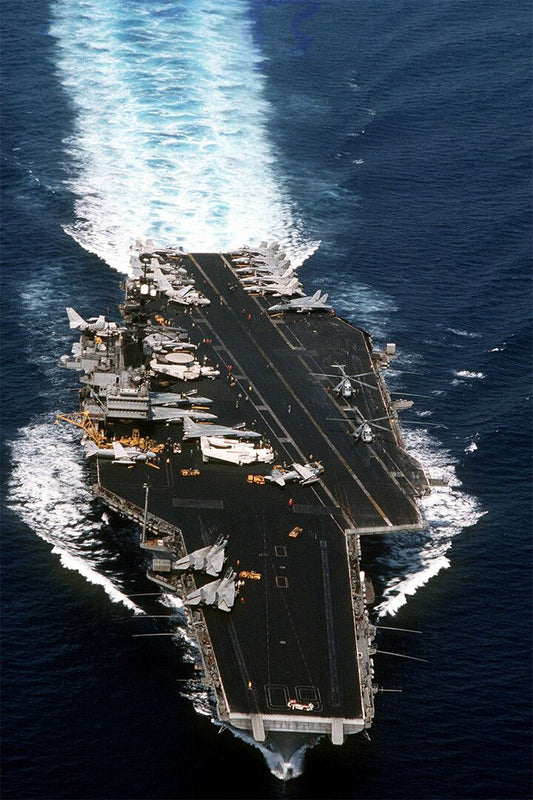 The Aircraft Carrier Uss Saratoga In The Mediterra Jigsaw Puzzle