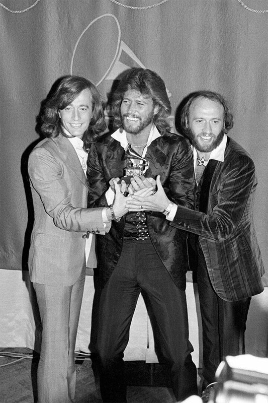 The Bee Gees Smiling Holding Grammys Print Jigsaw Puzzle