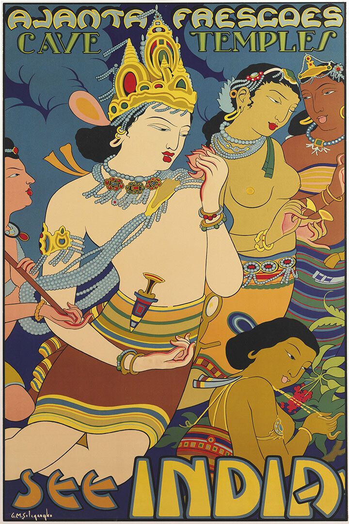 The Cave Temples And Ajanta Frescoes1930S Indian Travel Jigsaw Puzzle