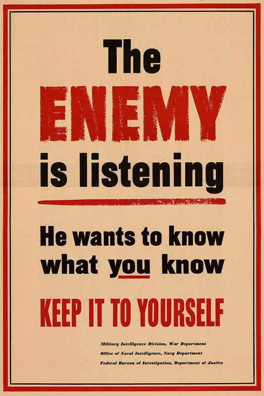 The Enemy Is Listening Vintage Style Ww2 Spying Jigsaw Puzzle
