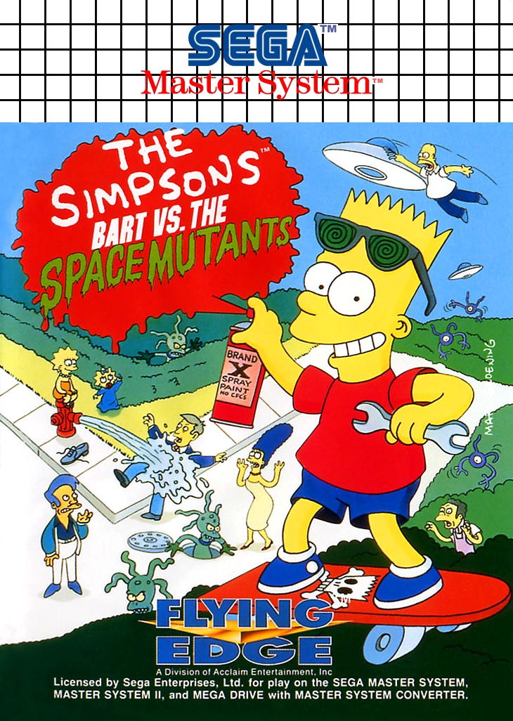 The Simpsons Bart Vs. The Space Mutants Sega Master System Print Poster