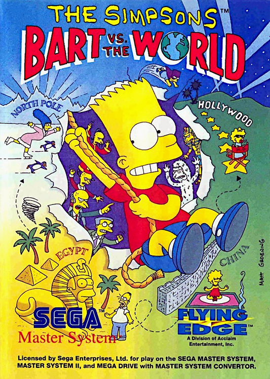 The Simpsons Bart Vs. The World Sega Master System Print Poster