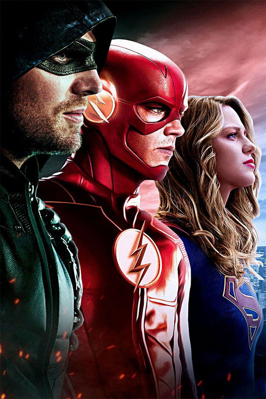 The Super Girl Flash Arrow Cw Dc Tv Series Usa Heroes Jigsaw Puzzle