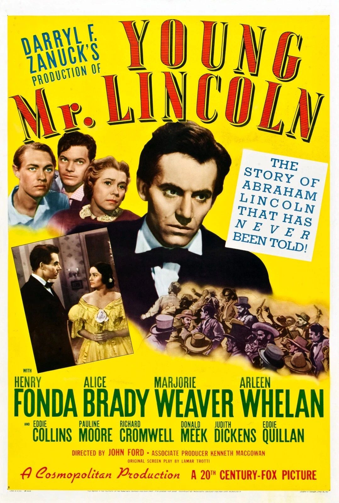 Theatrical Magnet For 1939 Film Young Mr. Lincoln Picture Magnet Print