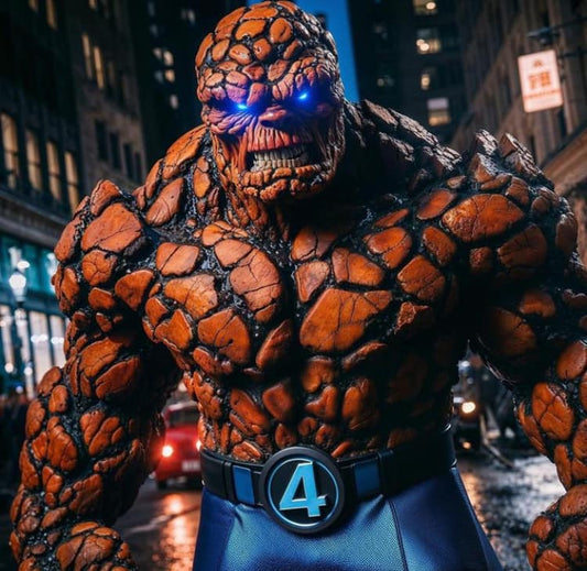 Thing Fantastic Four Character Night Cityscape Print Poster