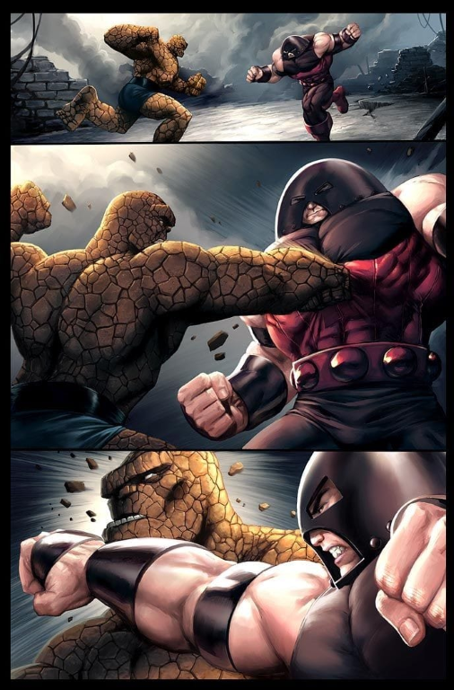 Thing And Juggernaut Battle 874 Print Poster