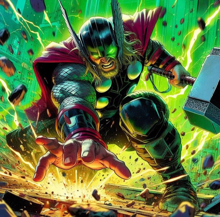 Thor Action Scene Print Poster