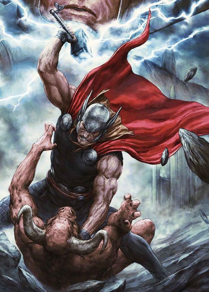 Thor Battle Comic Art Jigsaw Puzzle