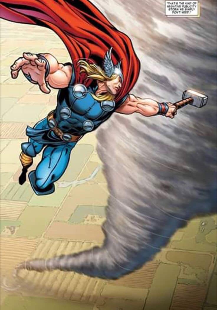 Thor Battle Tornado Print Poster