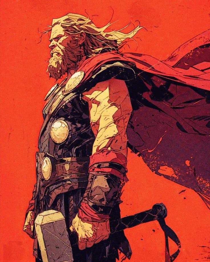 Thor Heroic Portrait Print Poster