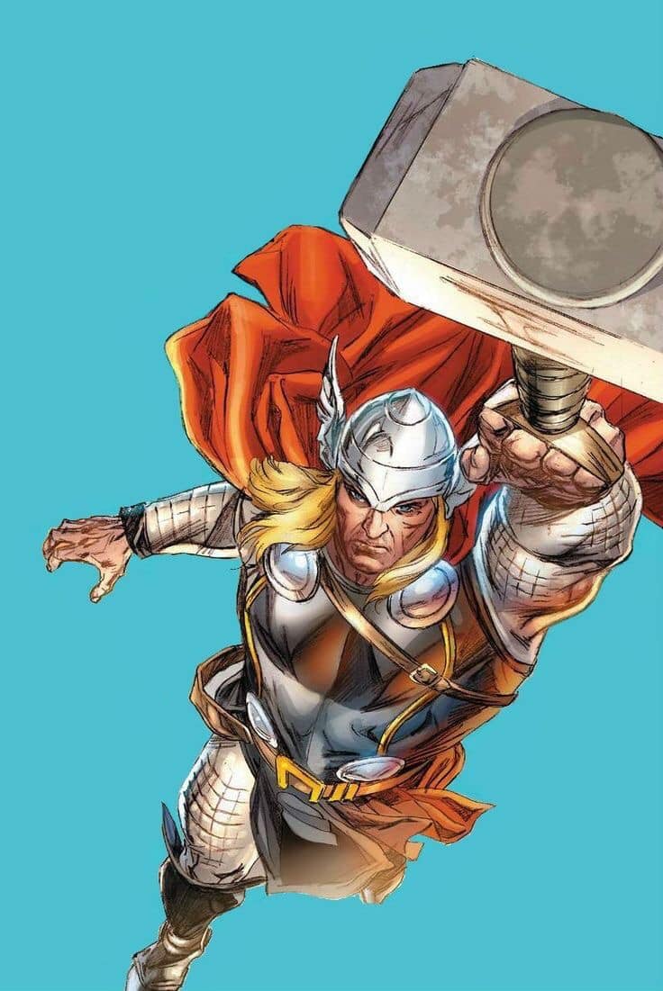 Thor Holding Mjolnir Comic Image Jigsaw Puzzle