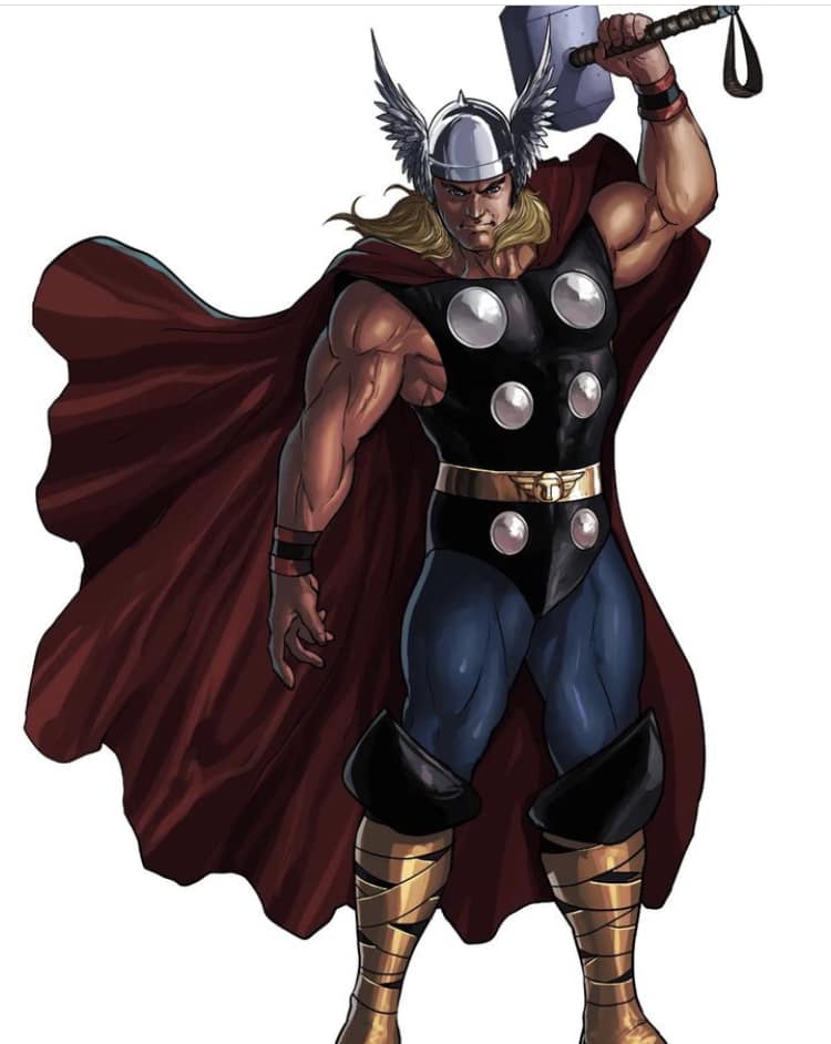 Thor Illustration Hero Pose Print Poster
