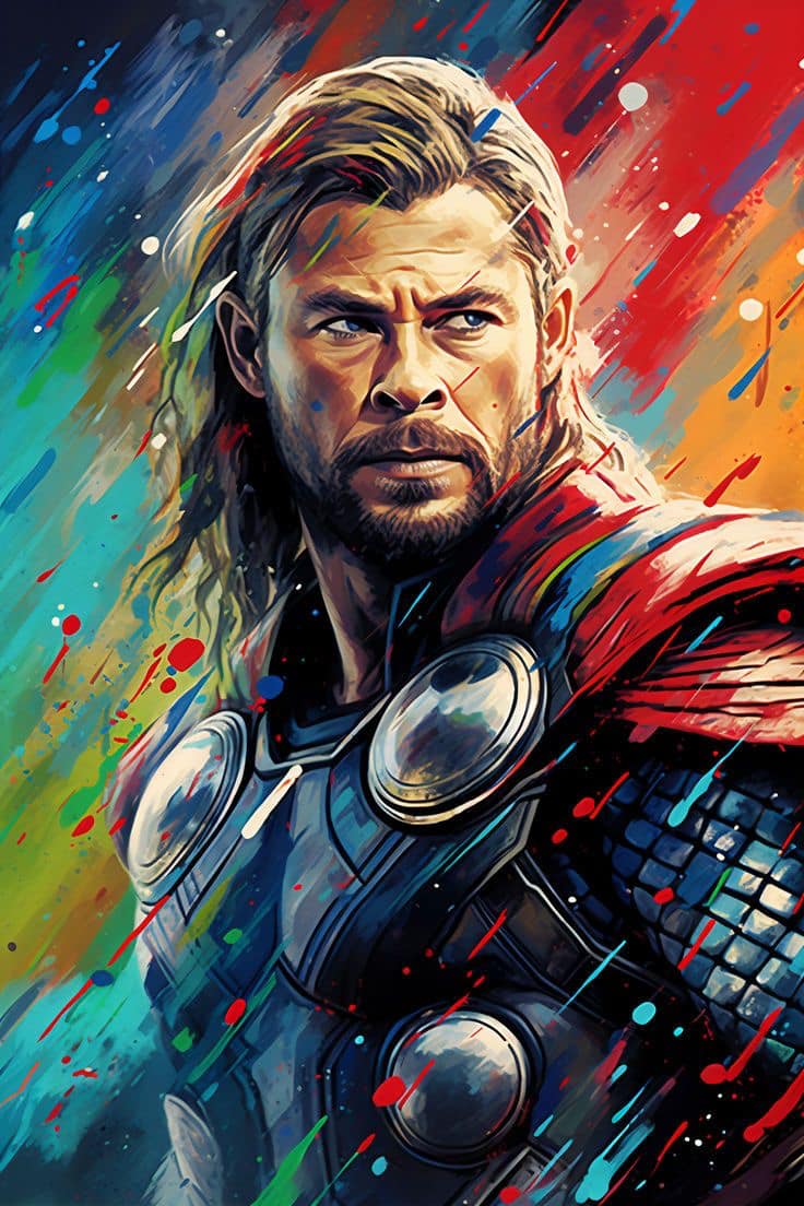 Thor Illustration Portrait Jigsaw Puzzle
