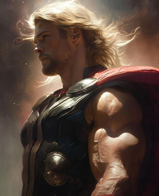 Thor Portrait Action Print Poster
