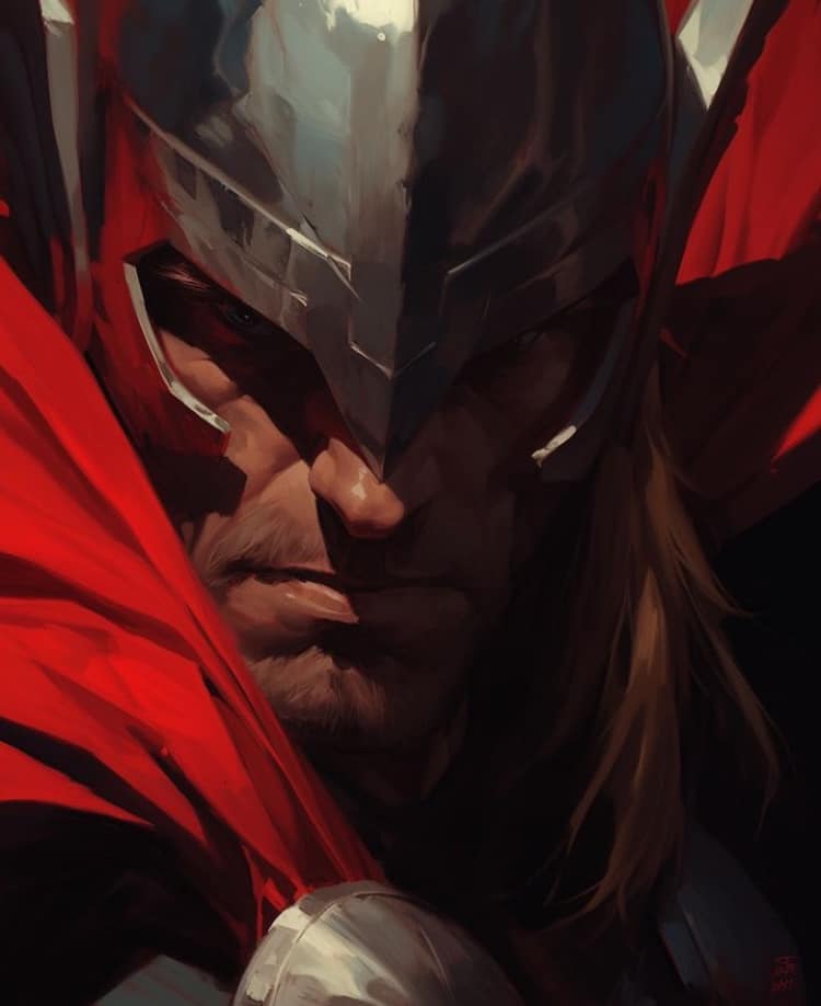 Thor Portrait Closeup Print Poster