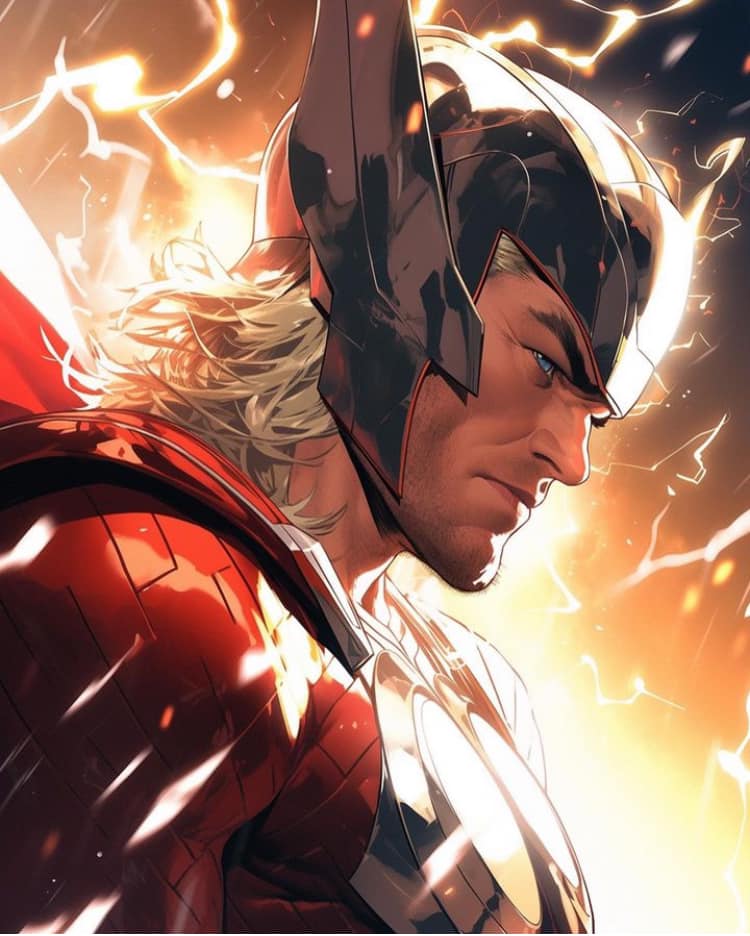 Thor Portrait Heroic Print Poster