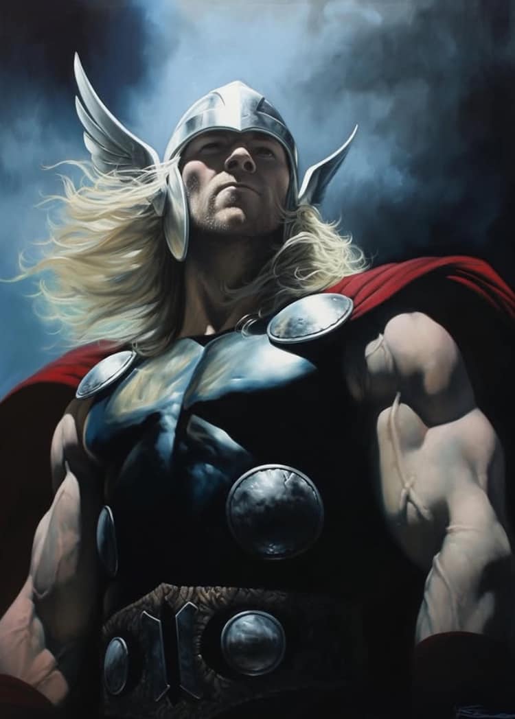 Thor Portrait Mythical Hero Jigsaw Puzzle
