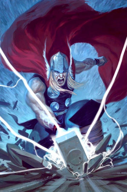 Thor Striking With Mjolnir Print Poster