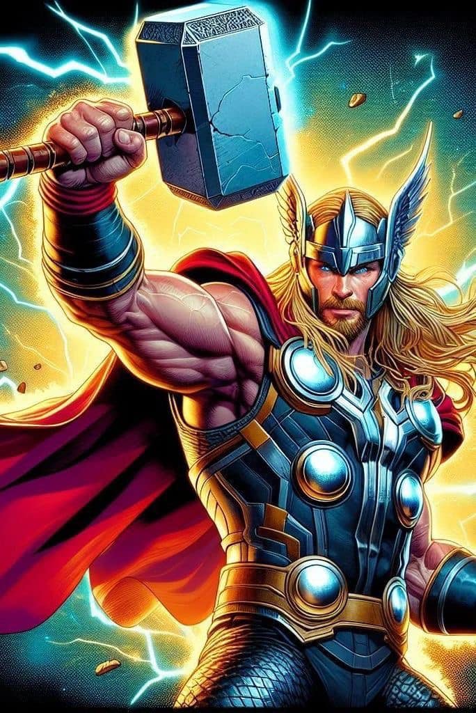 Thor Superhero Artwork Print Poster
