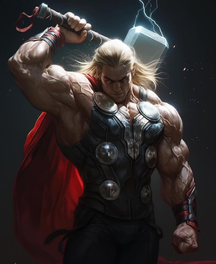 Thor Superhero Portrait Jigsaw Puzzle