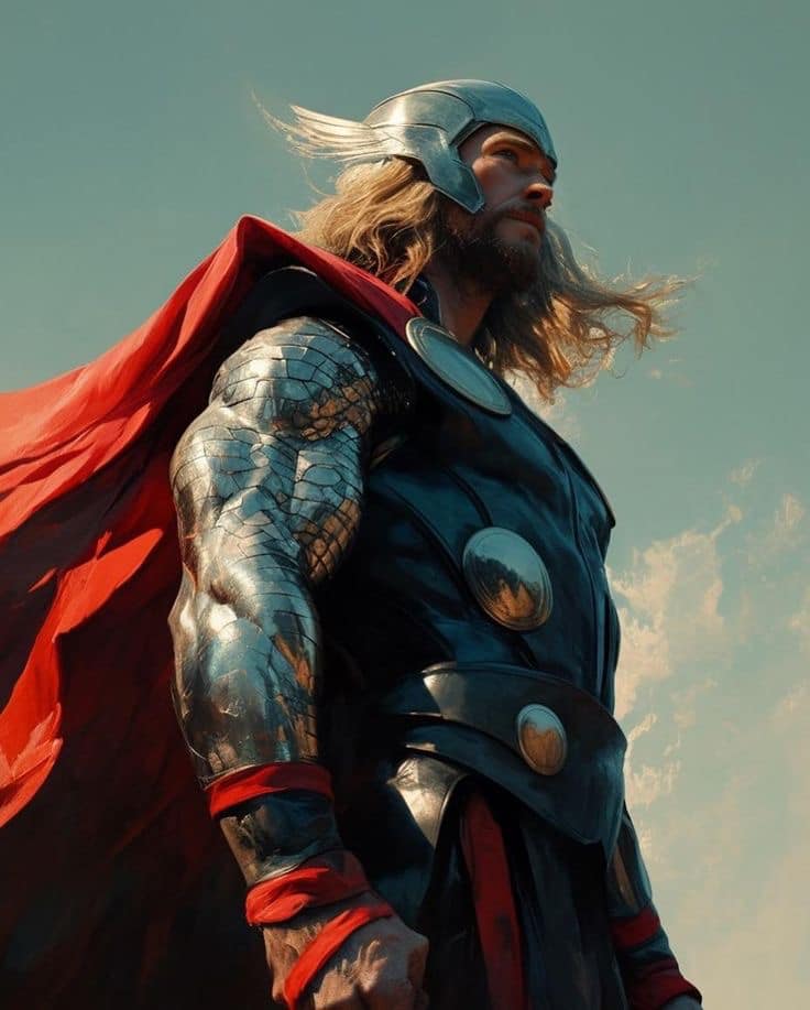 Thor Superhero Portrait (2) Print Poster