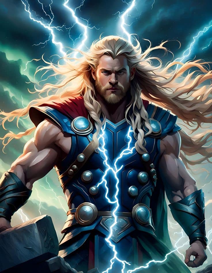 Thor With Lightning Jigsaw Puzzle
