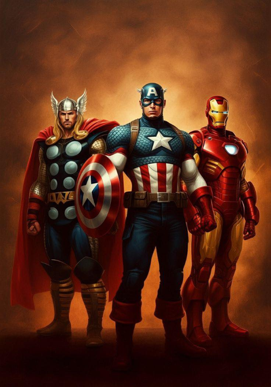 Thor Captain America Iron Man 217 Print Poster