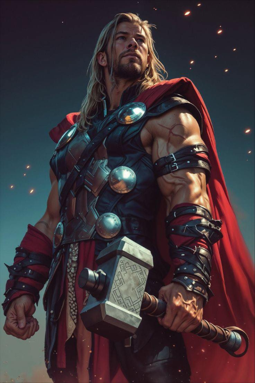 Thor Hammer Cape Strong 741 Print Poster