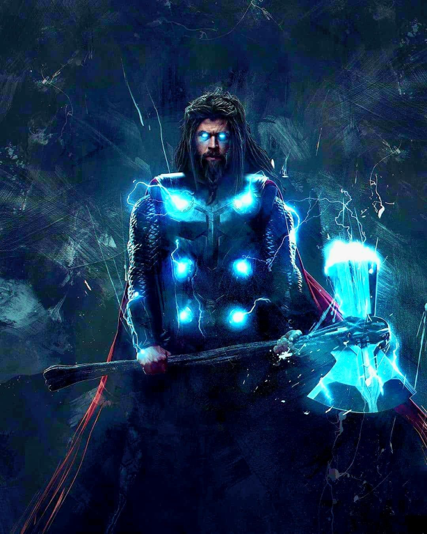 Thor Lightning Axe 238 Print Poster