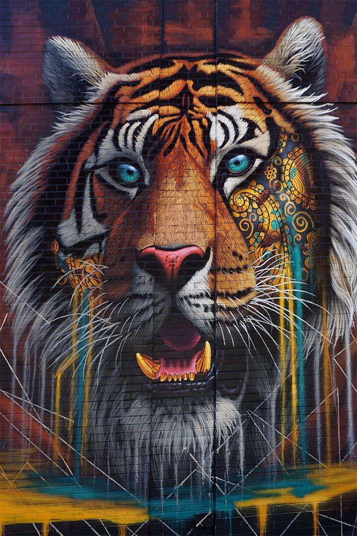 Tiger Graffiti Prints Modern Animals Painting Jigsaw Puzzle