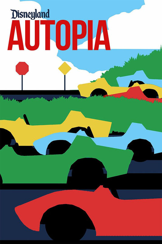 Tomorrowland Autopia Vintage Travel Painting Jigsaw Puzzle