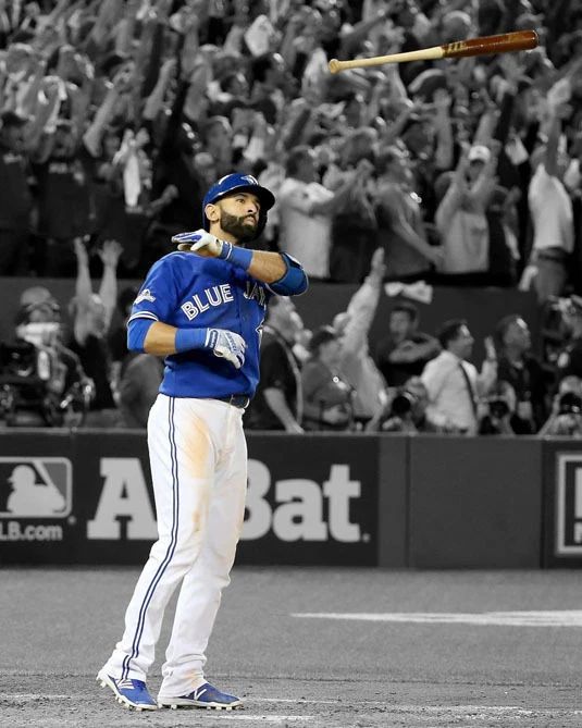 Toronto Blue Jays Jose Bautista Glossy Photo Spotlight Bat Flip Print