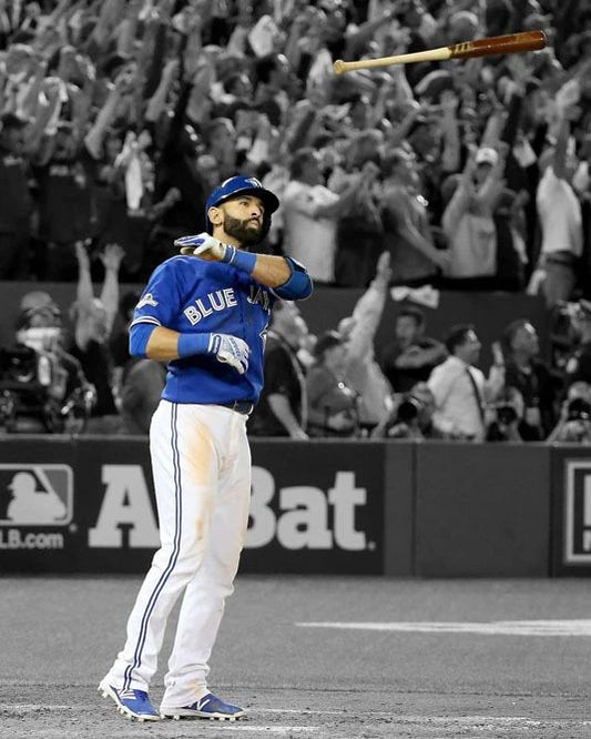 Toronto Blue Jays Jose Bautista Glossy Photo Spotlight Bat Flip Print