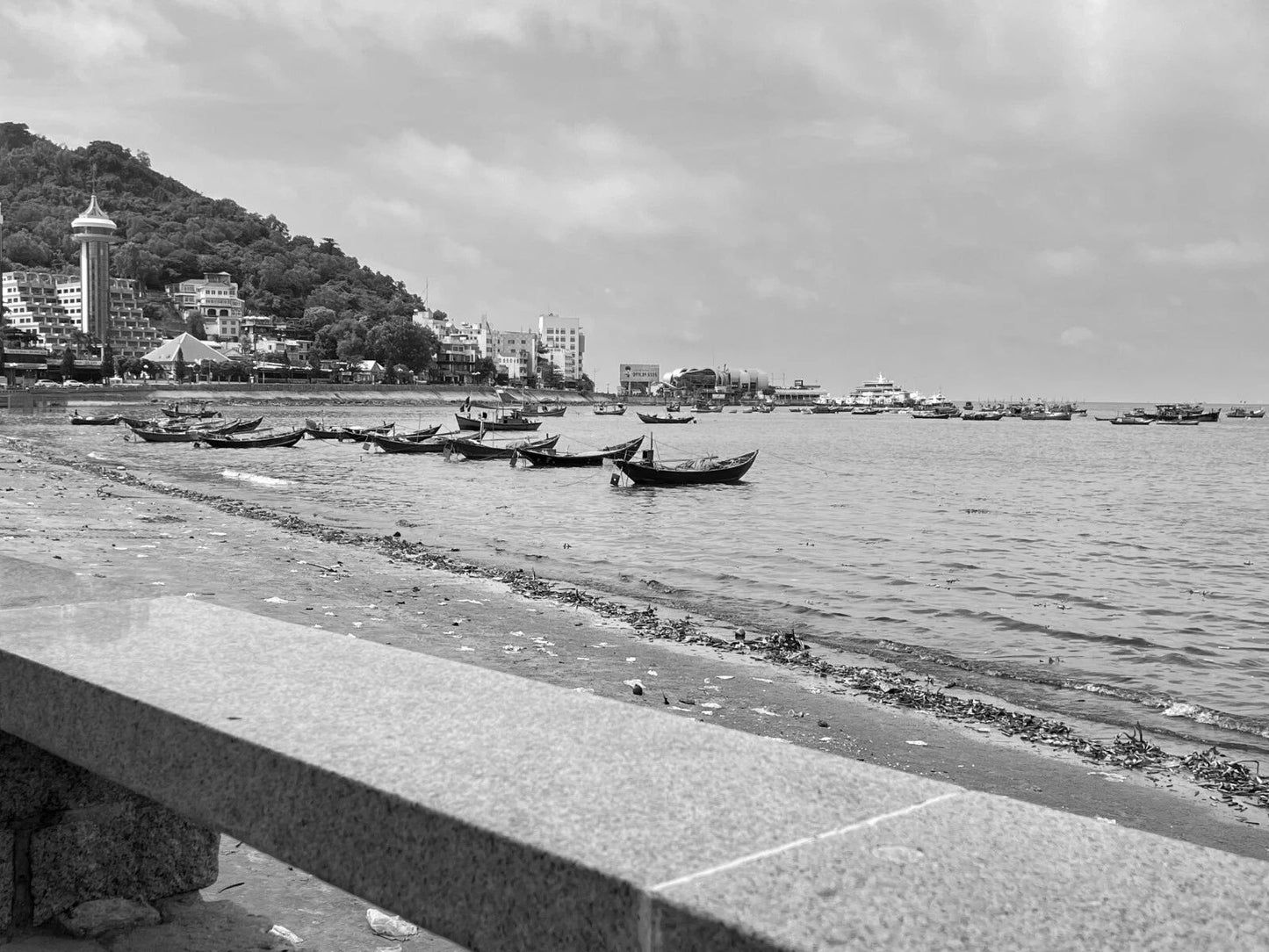 Traditional Fishing Boats & Beach Vung Tau Vietnam Retro 300 Piece Jigsaw Puzzle