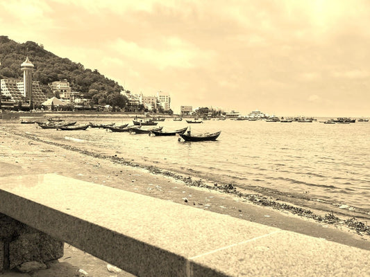 Traditional Fishing Boats On Beach Vung Tau Vietnam Retro Picture Photo