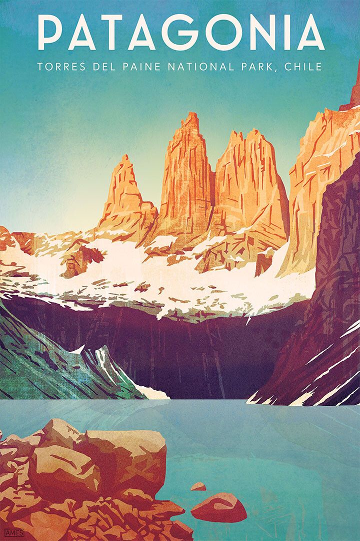Travel Patagonia Chile Travel Retro Vintage Jigsaw Puzzle