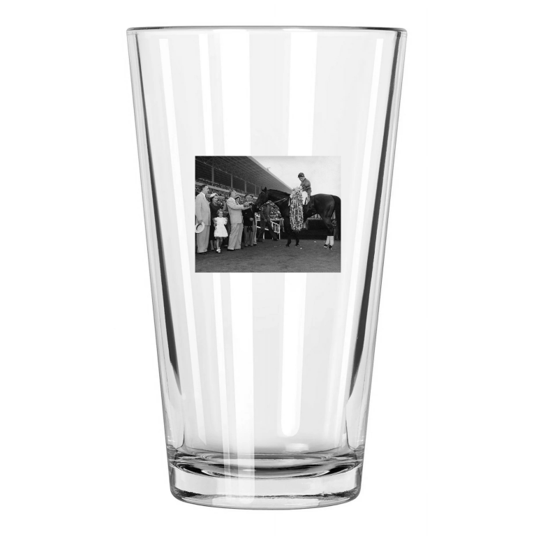 Triple Crown Horse Citation Photo Victory Circle Pint Beer Drinking Glass