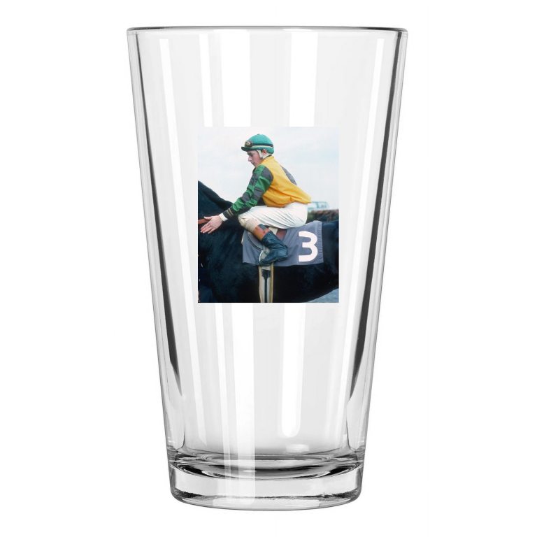 Triple Crown Jockey Steve Cauthen Photo Horse Racing Pint Beer Drinking Glass