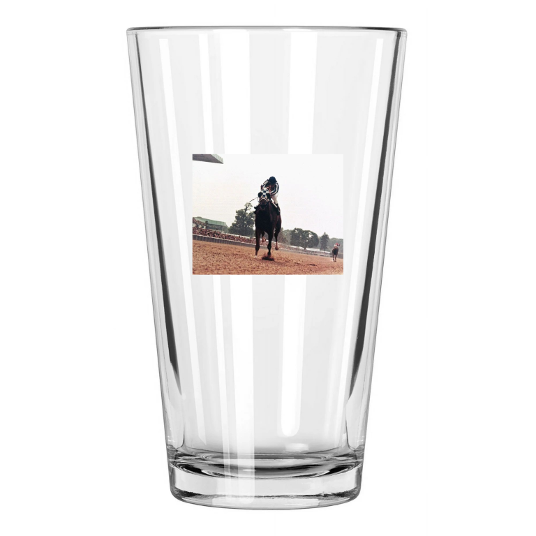 Triple Crown Secretariat Ron Turcotte Belmont Stakes 1 Pint Beer Drinking Glass