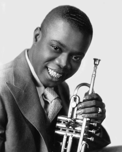 Trumpet Player Louis Armstrong Photo Glossy Print Jazz Poster