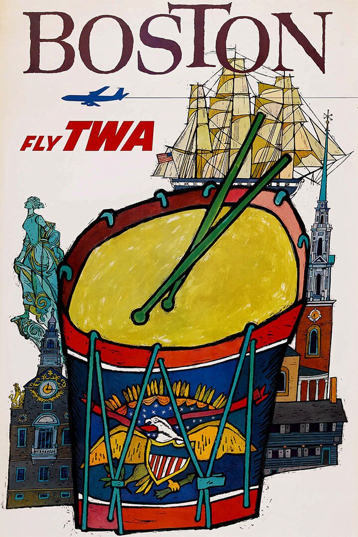 Twa Airline Boston Airlines Vintage Jigsaw Puzzle