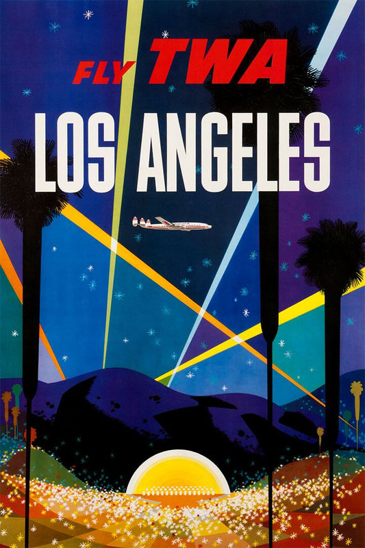 Twa Airlines Los Angeles Vintage Travel Print Jigsaw Puzzle