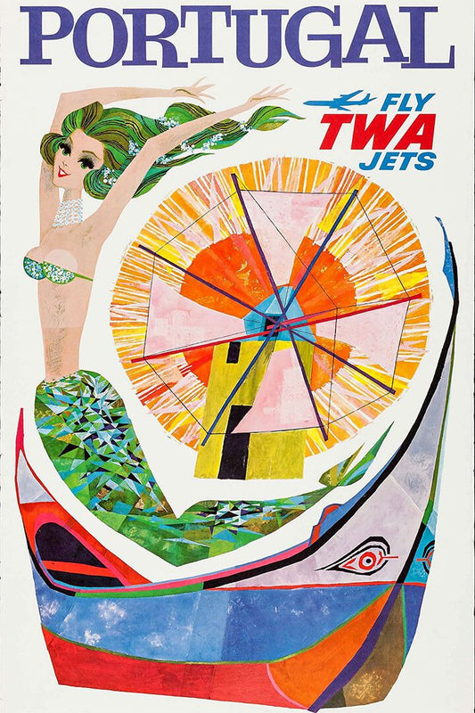 Twa Airlines Portugal Vintage Painting Jigsaw Puzzle