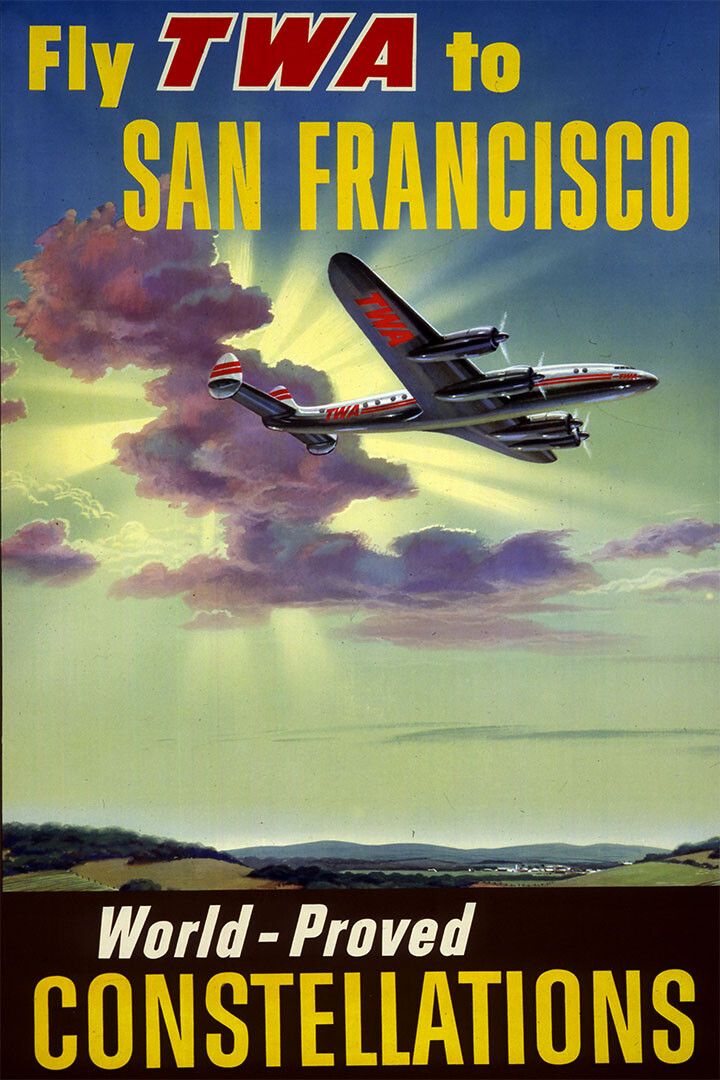 Twa Airlines San Francisco Vintage Travel Jigsaw Puzzle