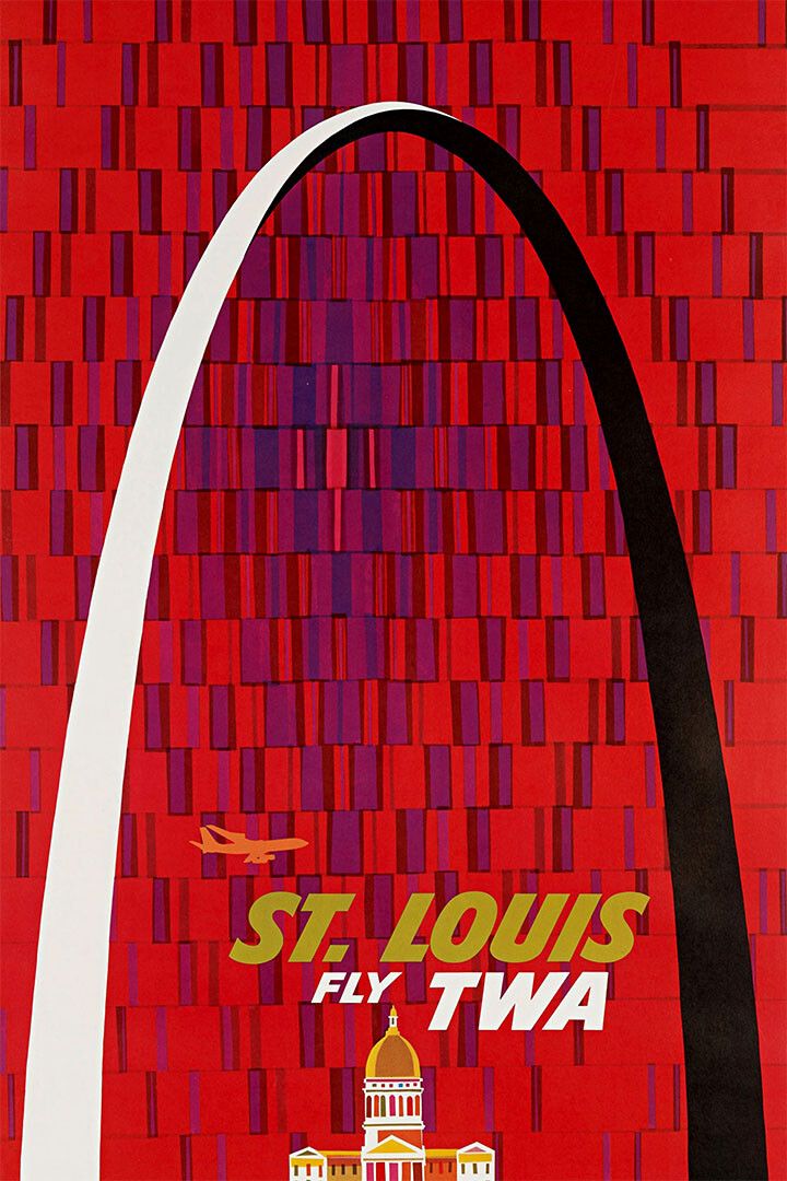 Twa Airlines St Louis Vintage Travel Print Jigsaw Puzzle