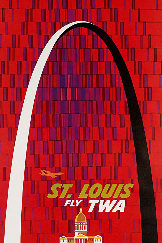 Twa Airlines St Louis Vintage Travel Print Jigsaw Puzzle