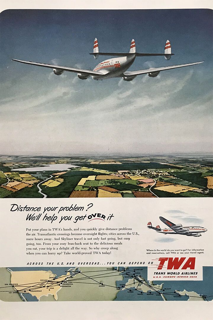 Twa Airlines Vintage Travel Painting Jigsaw Puzzle