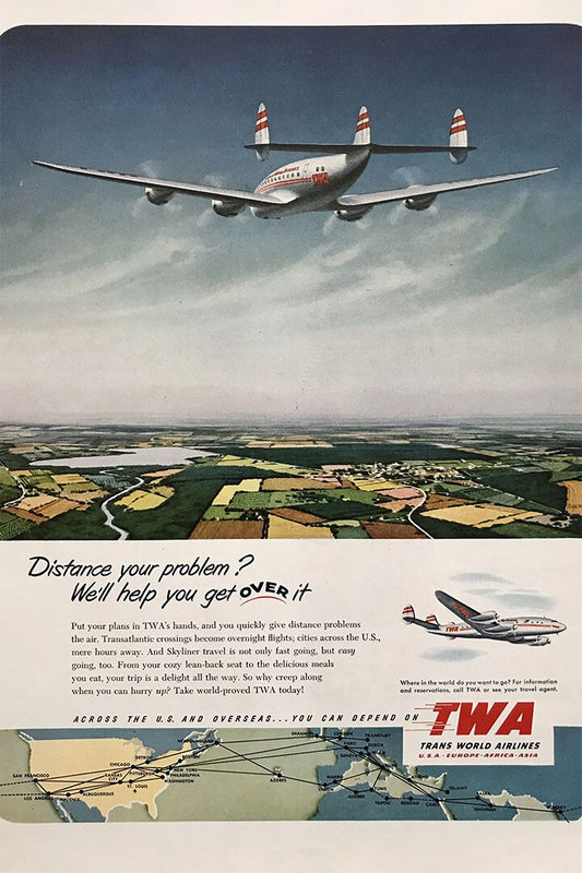 Twa Airlines Vintage Travel Painting Jigsaw Puzzle