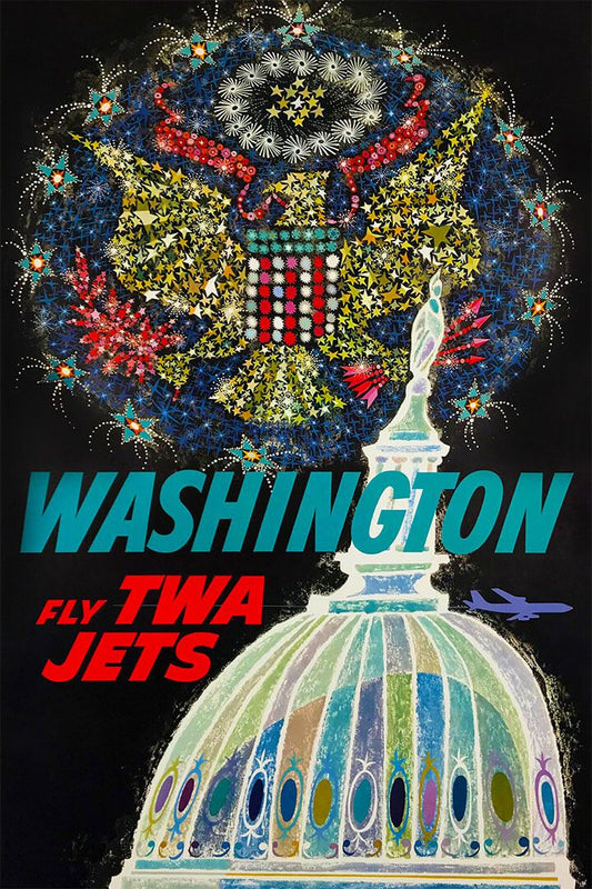 Twa Airlines Washington Vintage Travel Jigsaw Puzzle